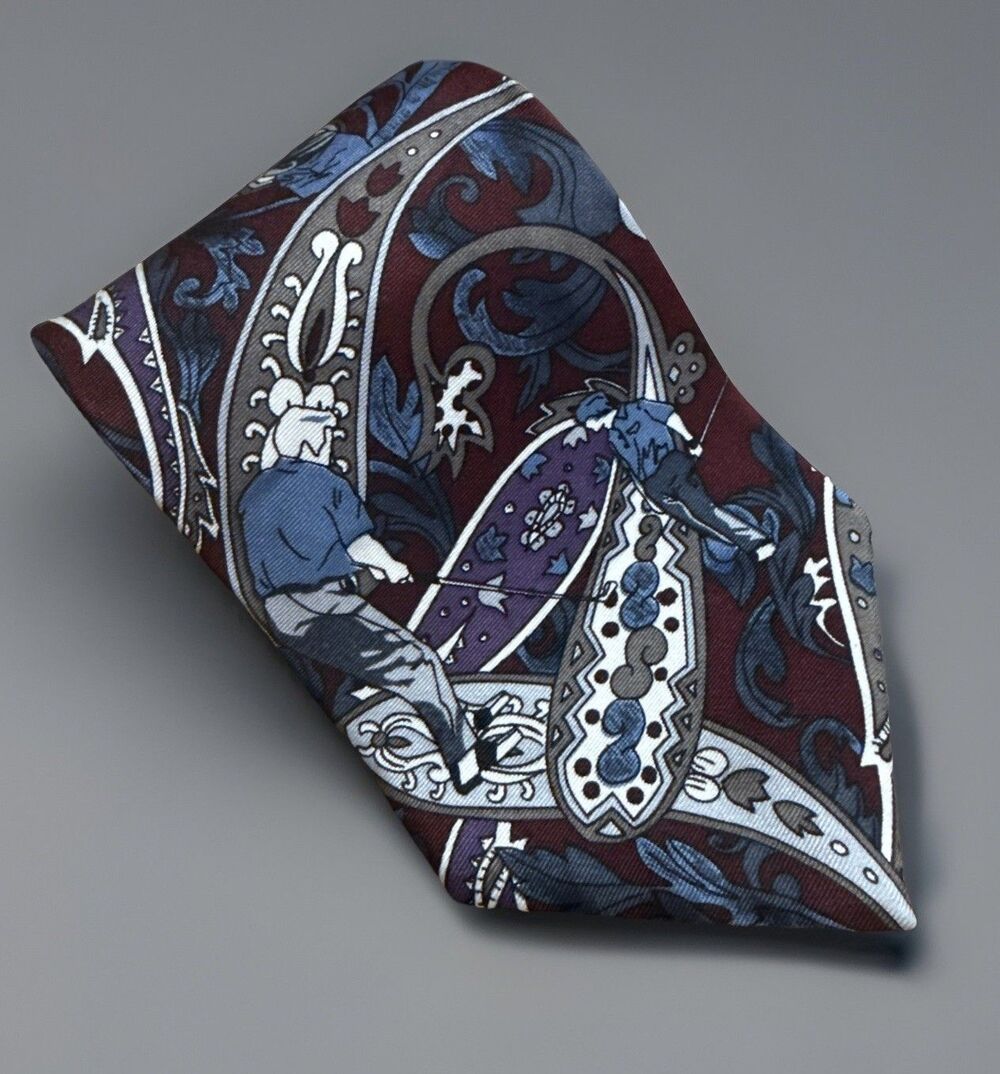 ALLYN SAINT GEORGE Golfer Paisley American Classic Necktie 59” Tie